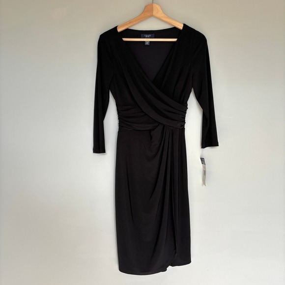 Chaps Women's Size S LTB Gathered Waist Midi Sheath Church Memorial Conservative - Picture 1 of 12